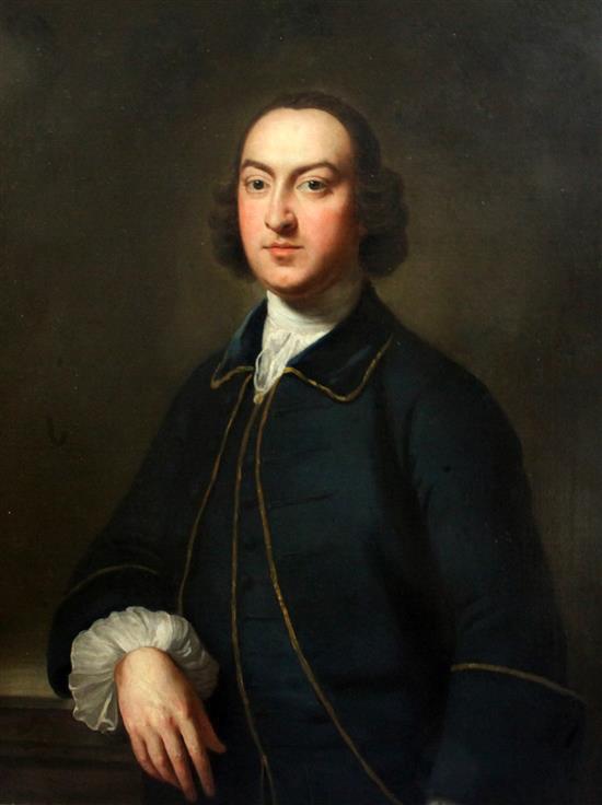 Follower of Richard Wilson (1714-1782), oil on canvas, half-length portrait of a gentleman